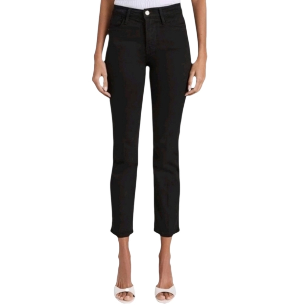 Frame Womens Jeans Size 24 Black Le High Straight High Rise New